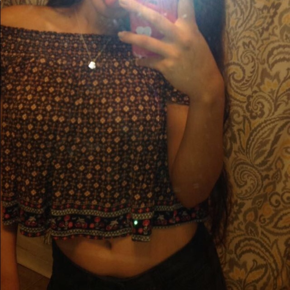 Floral Forever 21 over the shoulder crop